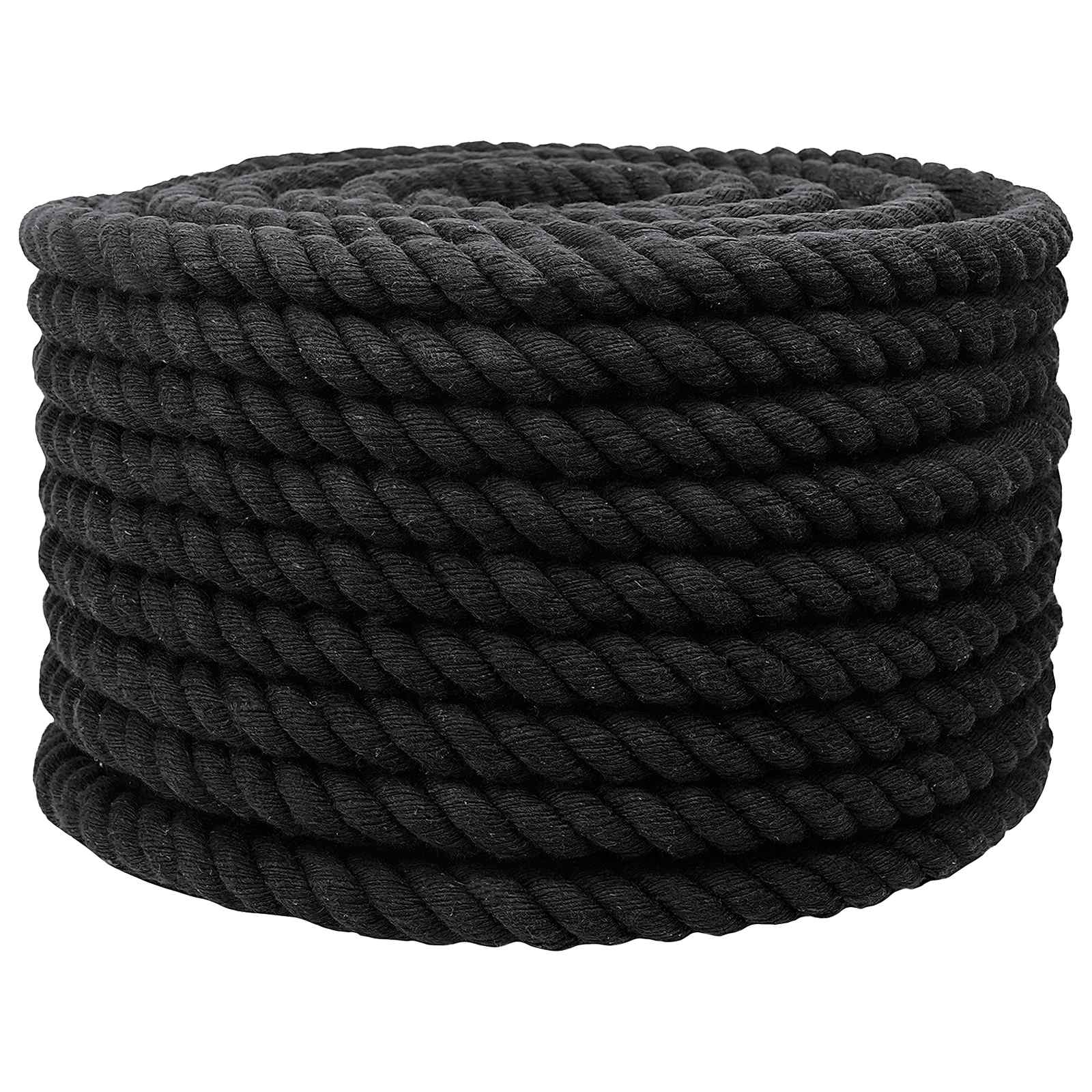 vidaXL Touw 2 pcs Zwart Katoen