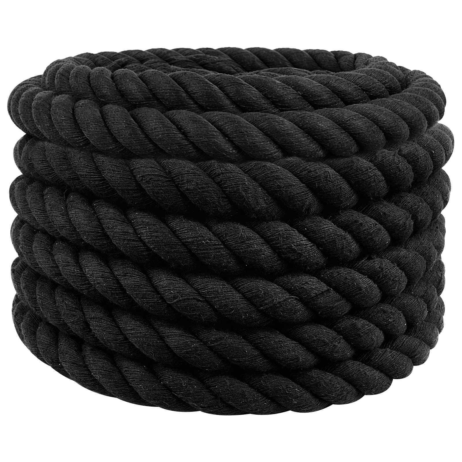 vidaXL Touw 2 pcs Zwart Katoen