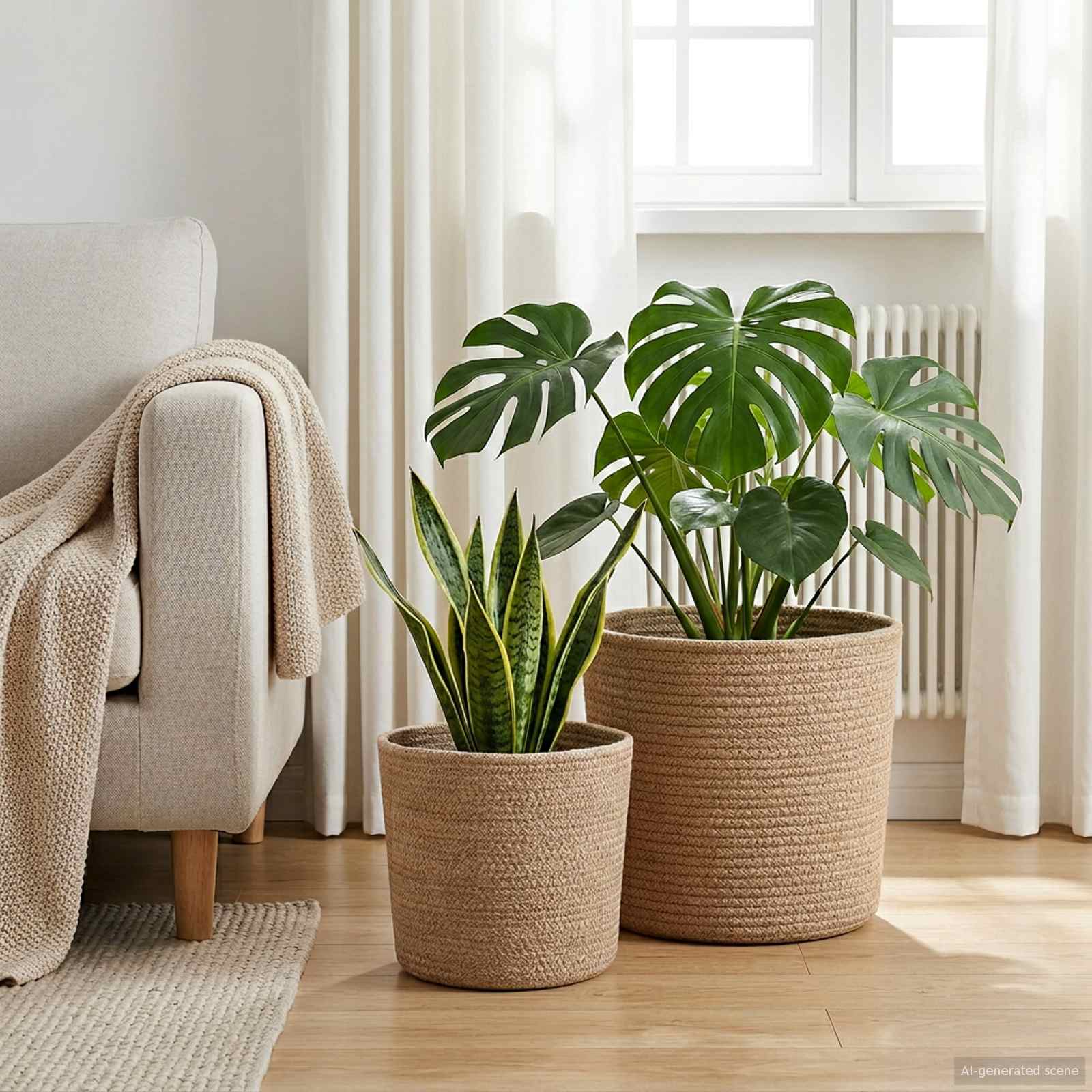 vidaXL Plantenpot Set 2 pcs Naturel Ø 28 x 28 cm 100% Tossa Jute