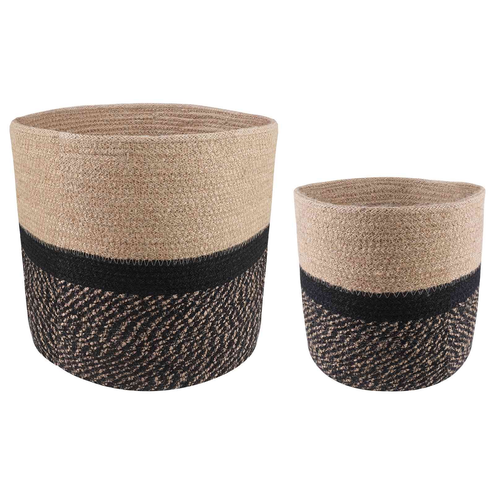vidaXL Plantenpot Set 2 pcs Naturel Ø 28 x 28 cm 100% Tossa Jute