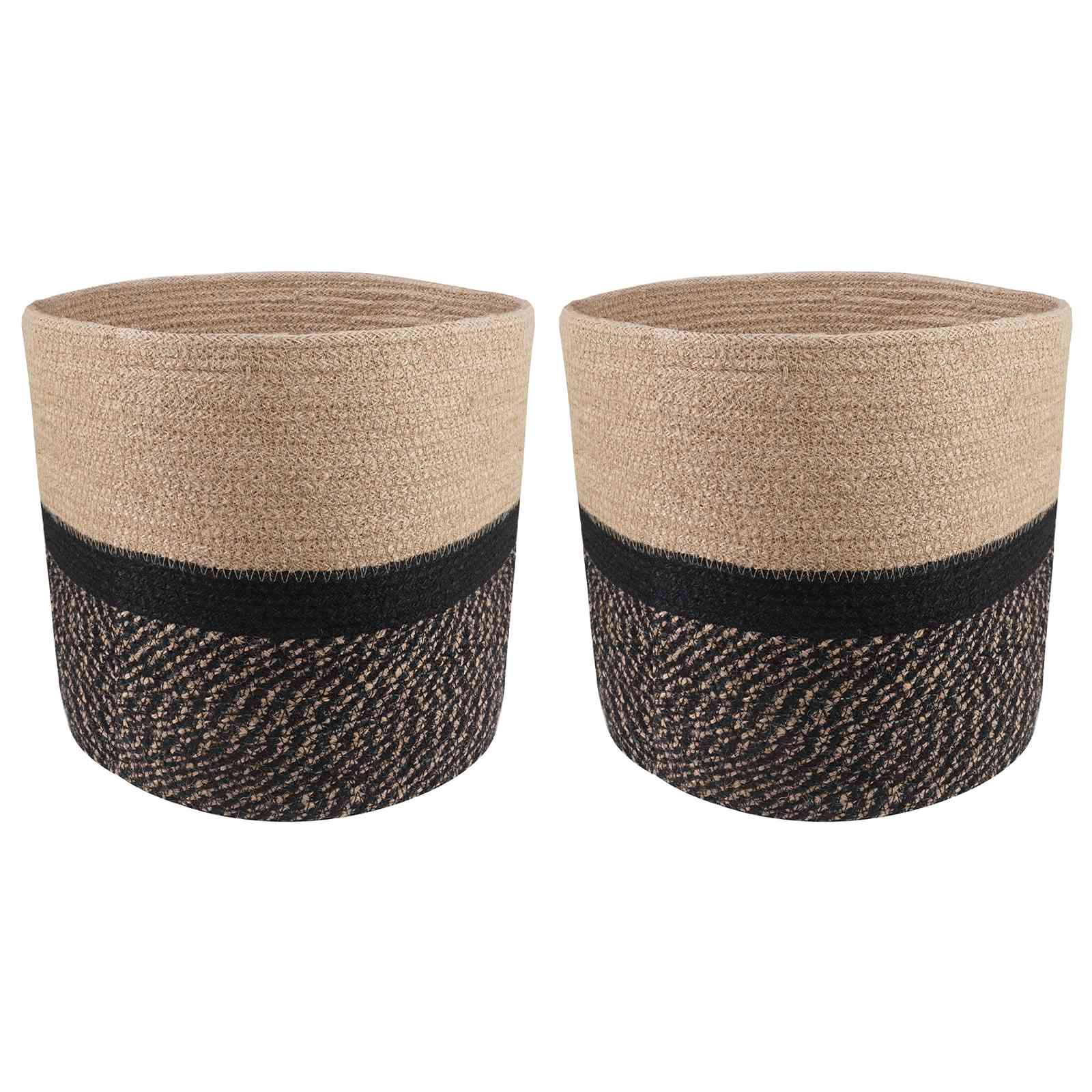 vidaXL Plantenpot Set 2 pcs Naturel Ø 28 x 28 cm 100% Tossa Jute
