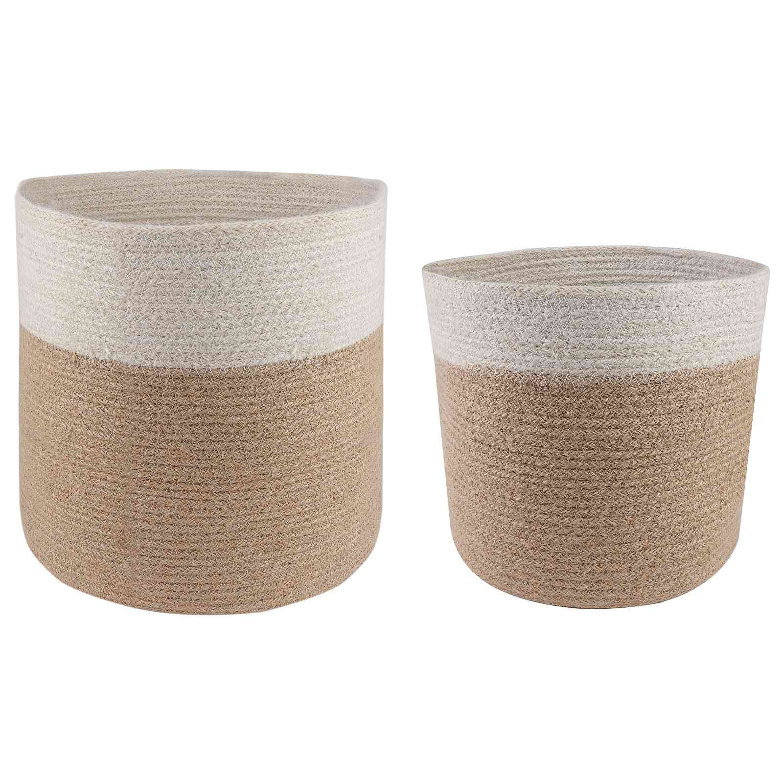 vidaXL Plantenpot Set 2 pcs Naturel Ø 28 x 28 cm 100% Tossa Jute