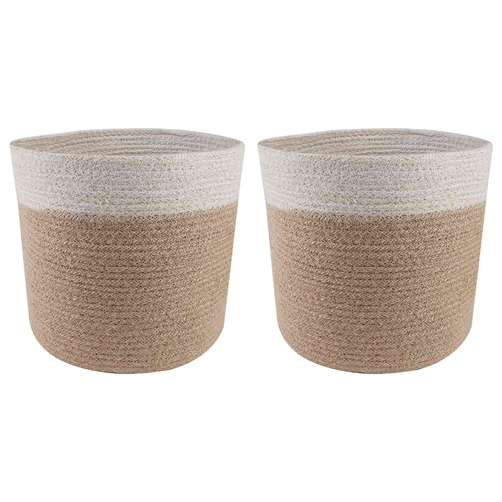vidaXL Plantenpot Set 2 pcs Naturel Ø 28 x 28 cm 100% Tossa Jute