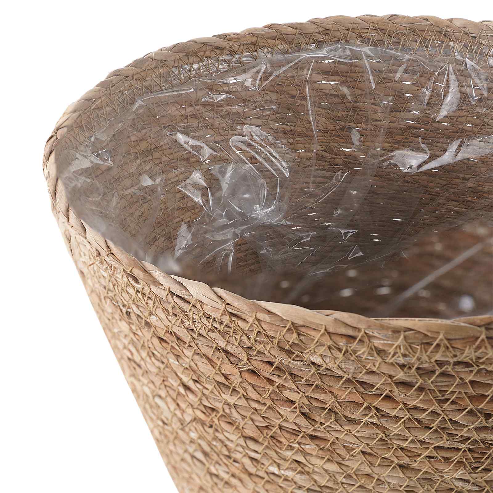 vidaXL Zeegras Plantenmanden 3 pcs Naturel Ø26 x 19 cm 100% Zeegras