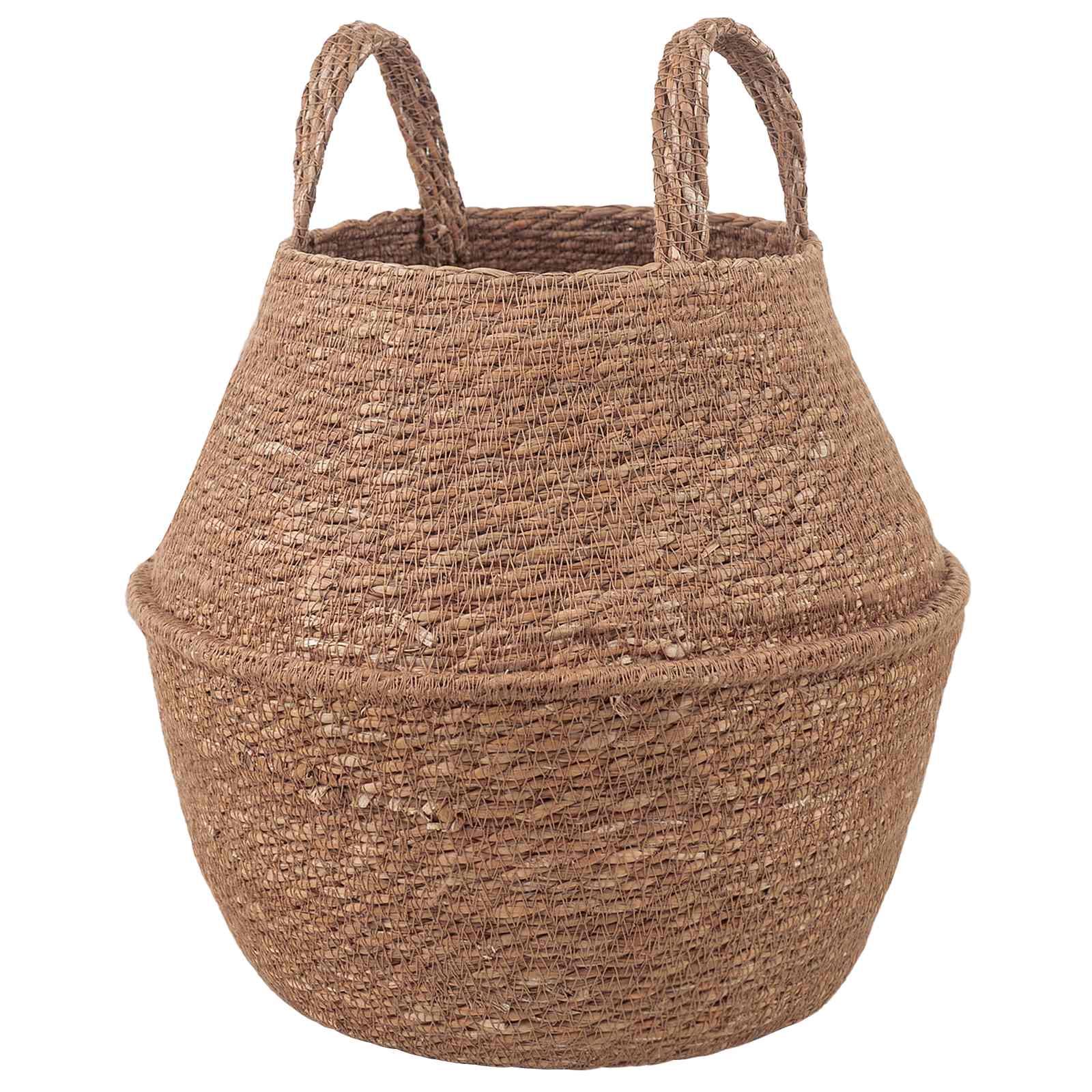 vidaXL Plantenpot met handvatten Naturel Ø 22 x 20 cm 100% Zeegras
