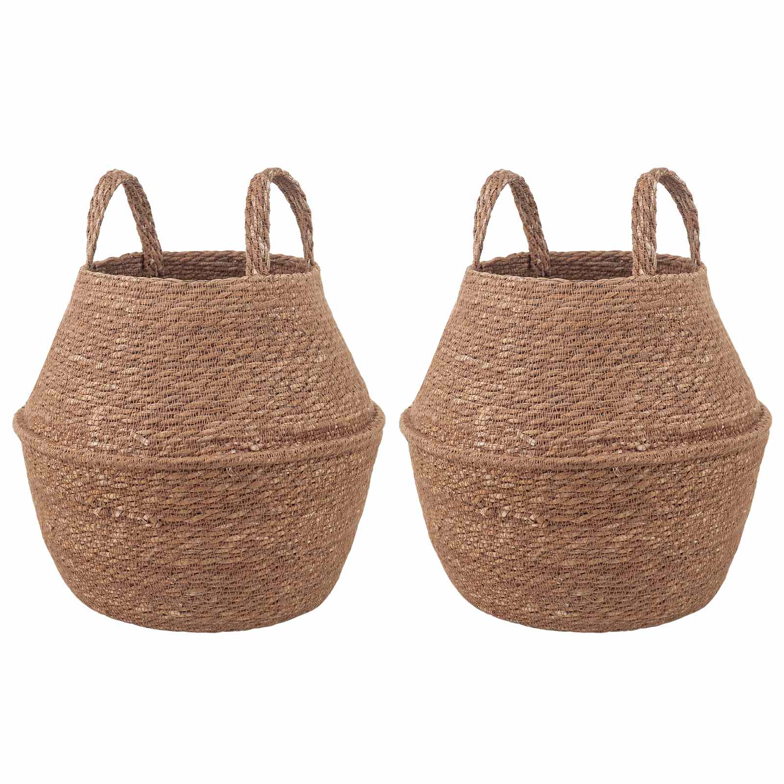 vidaXL Plantenpot met handvatten Naturel Ø 22 x 20 cm 100% Zeegras