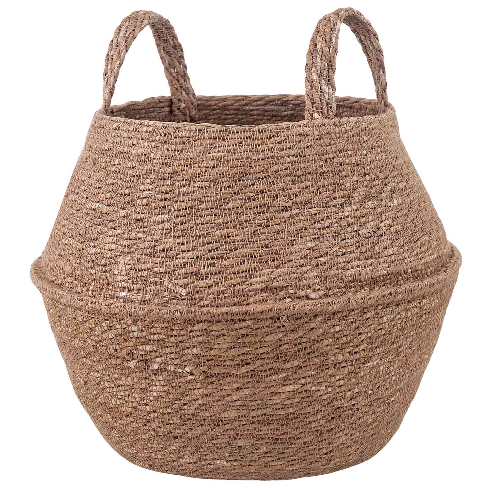 vidaXL Plantenpot met handvatten Naturel Ø 22 x 20 cm 100% Zeegras