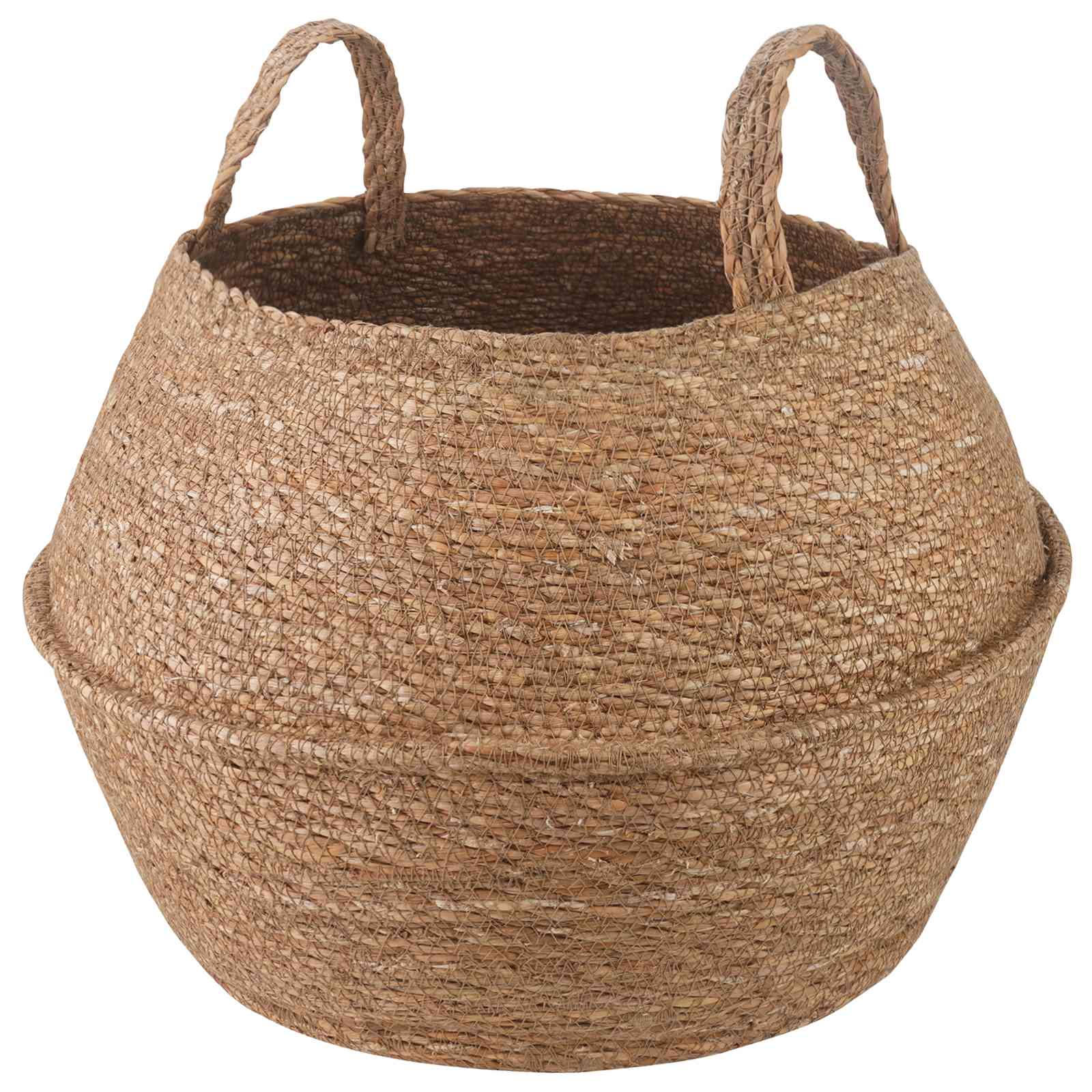 vidaXL Plantenpot met handvatten Naturel Ø 22 x 20 cm 100% Zeegras