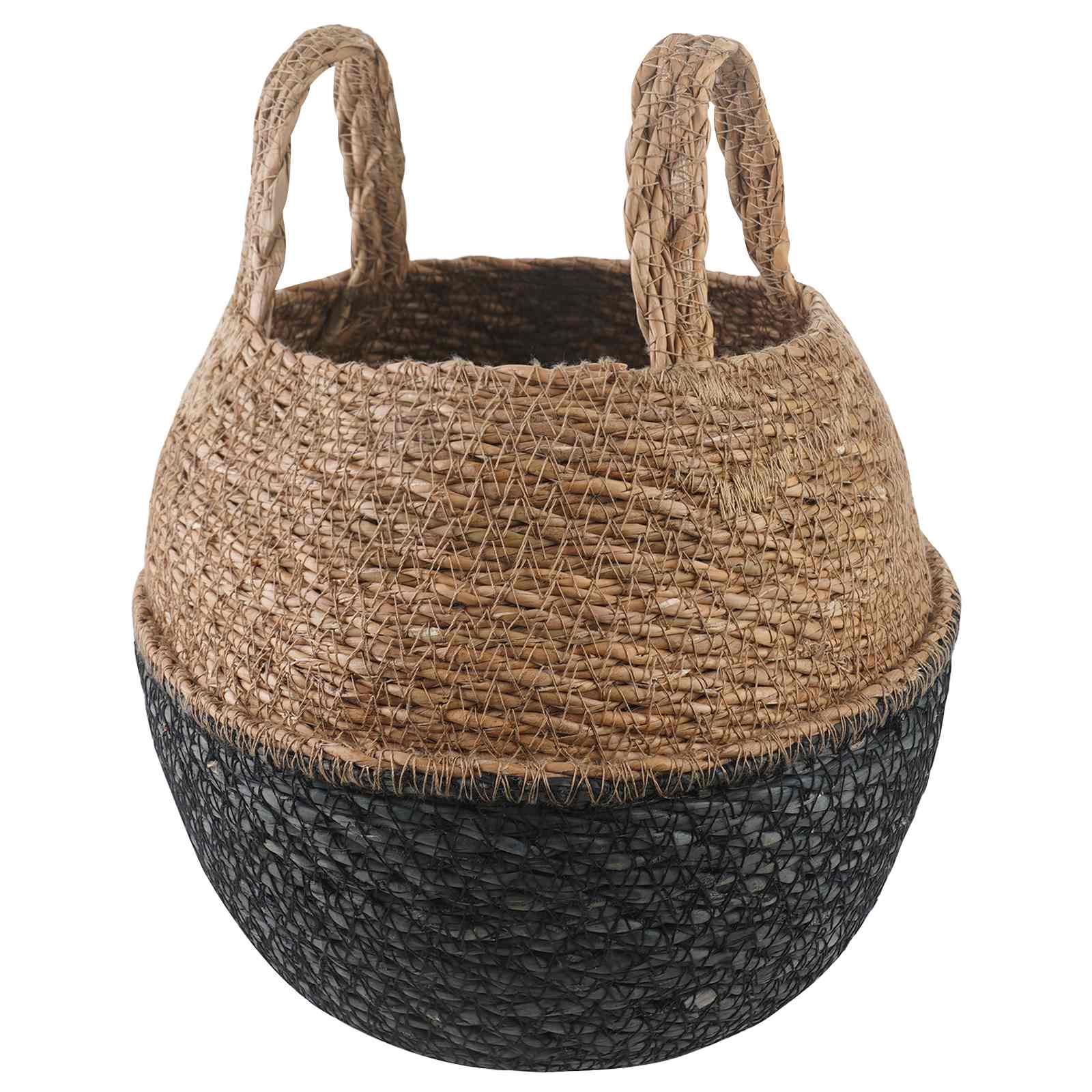 vidaXL Plantenpot met handvatten Naturel Ø 22 x 20 cm 100% Zeegras