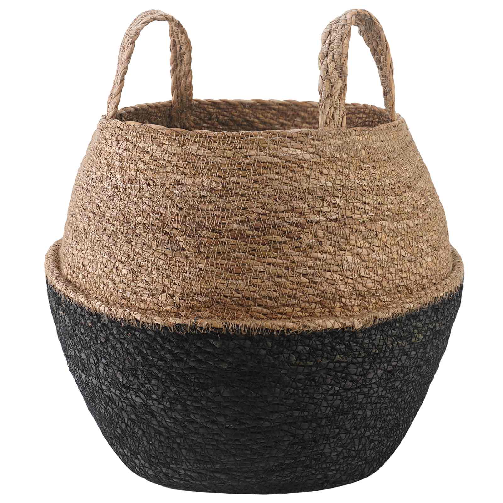 vidaXL Plantenpot met handvatten Naturel Ø 22 x 20 cm 100% Zeegras