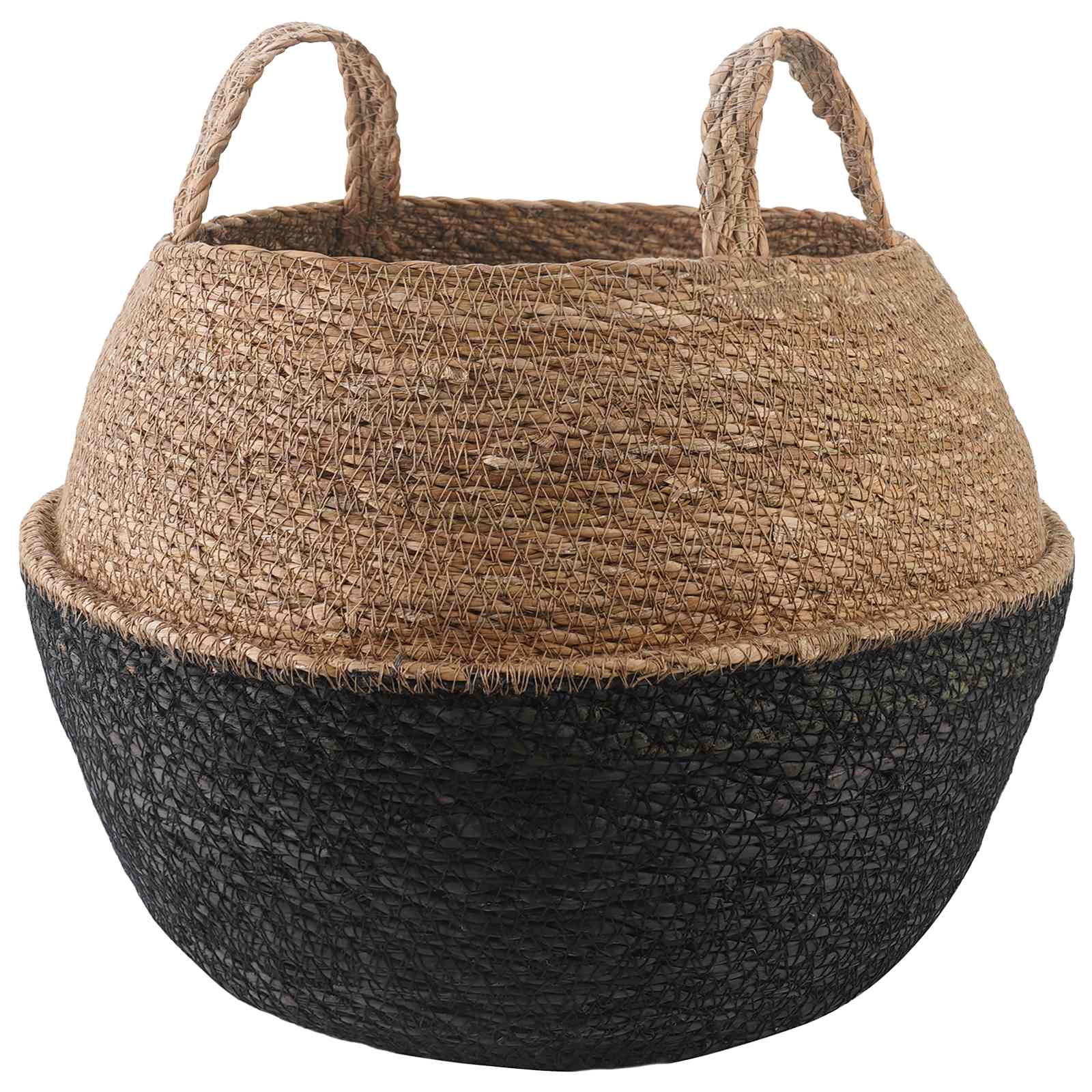 vidaXL Plantenpot met handvatten Naturel Ø 22 x 20 cm 100% Zeegras