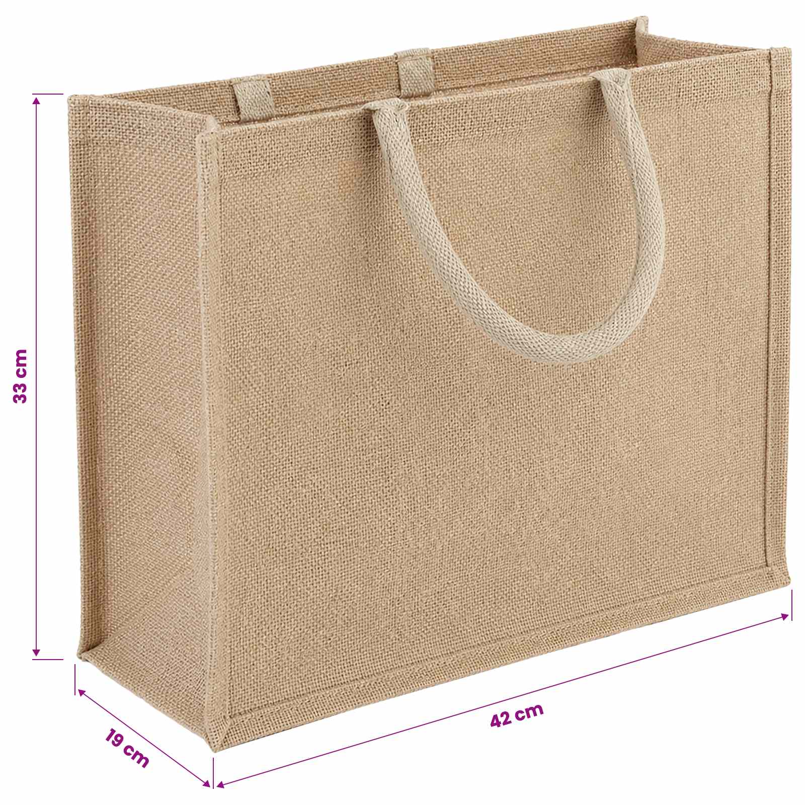 vidaXL Jute handtassen 10 pcs Naturel 42 x 33 x 19 cm 100% Tossa Jute