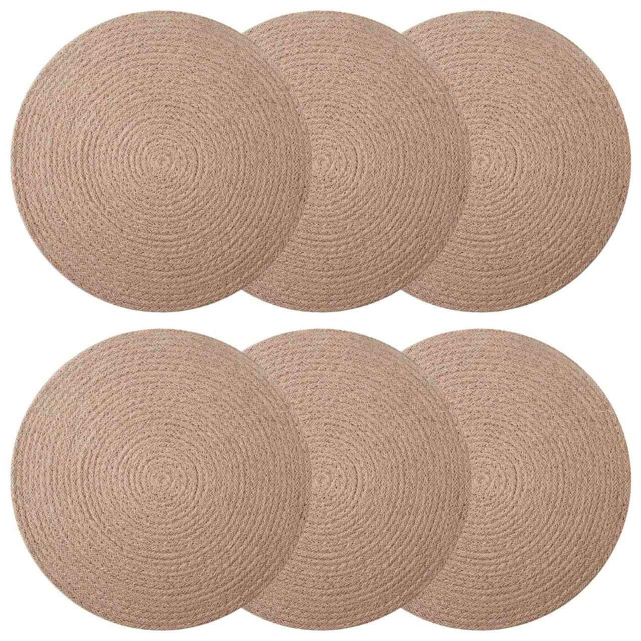 vidaXL Jute placematten 4 pcs Naturel Ø 30 cm 100% Tossa Jute
