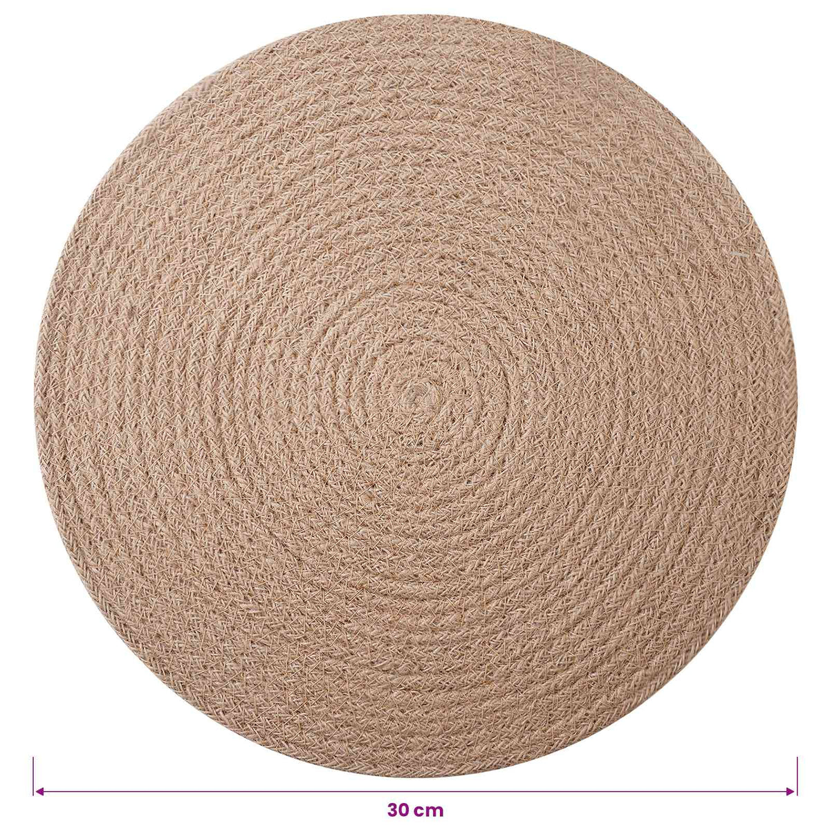 vidaXL Jute placematten 4 pcs Naturel Ø 30 cm 100% Tossa Jute