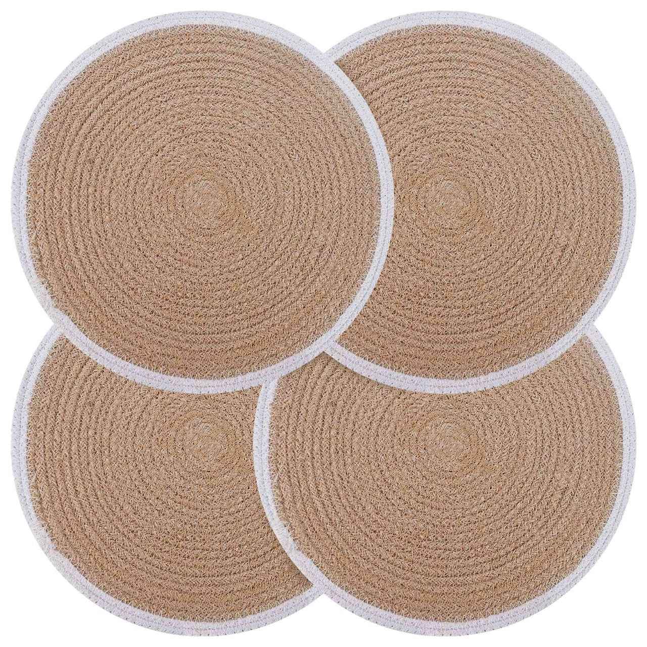 vidaXL Jute placematten 4 st Naturel en Zwart 100% Tossa Jute