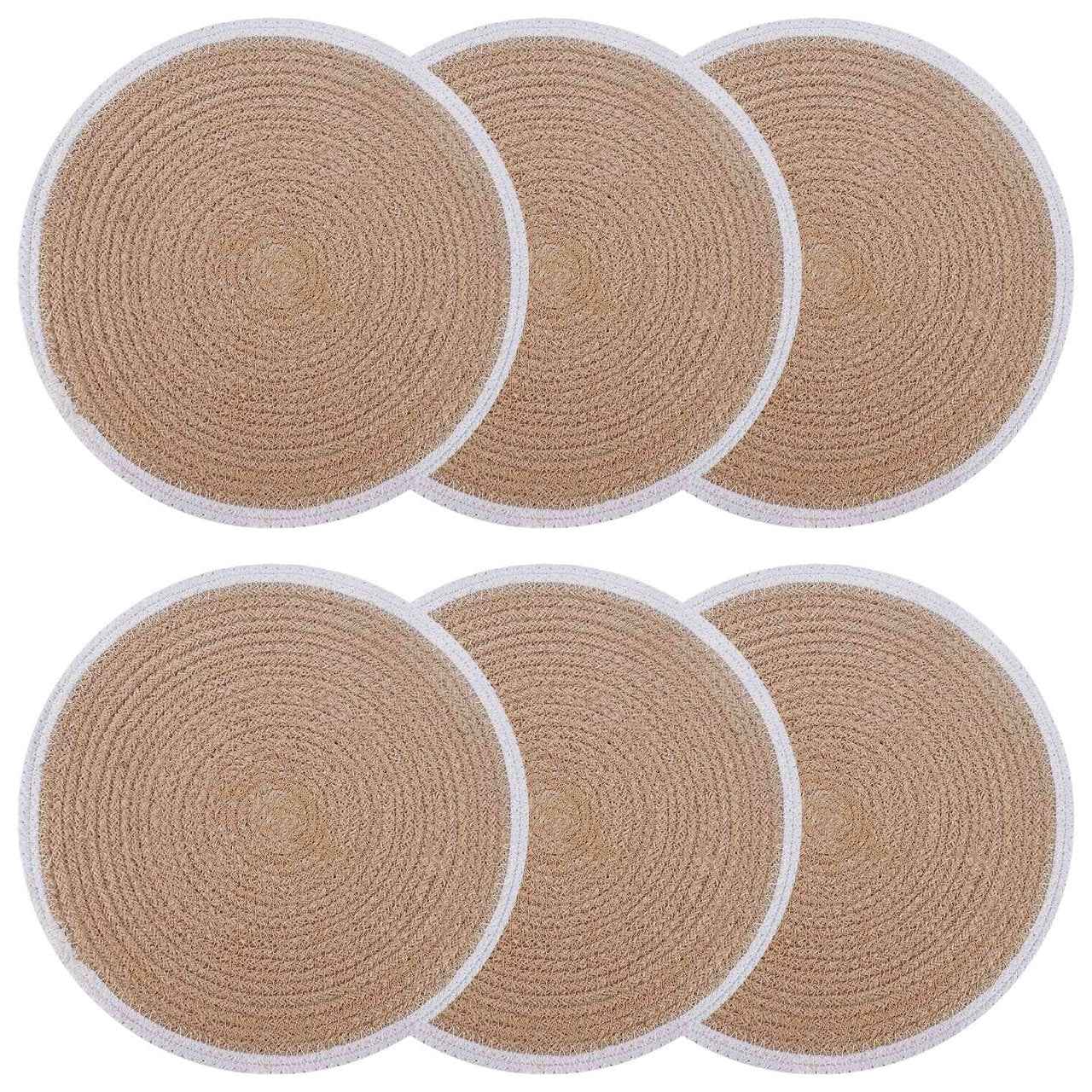 vidaXL Jute placematten 4 st Naturel en Zwart 100% Tossa Jute