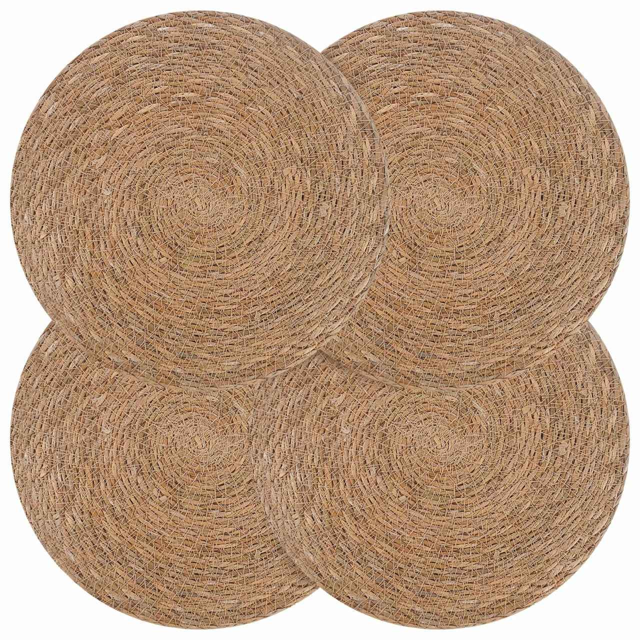 vidaXL Zeegroene placemats 4 st Naturel 100% Zeegras
