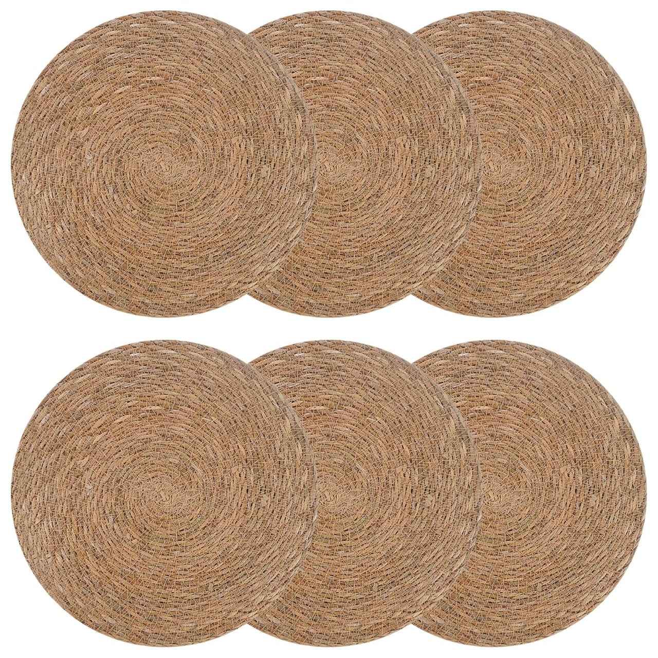 vidaXL Zeegroene placemats 4 st Naturel 100% Zeegras