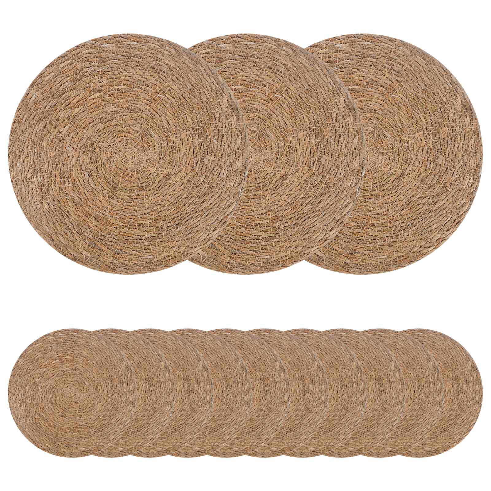 vidaXL Zeegroene placemats 4 st Naturel 100% Zeegras