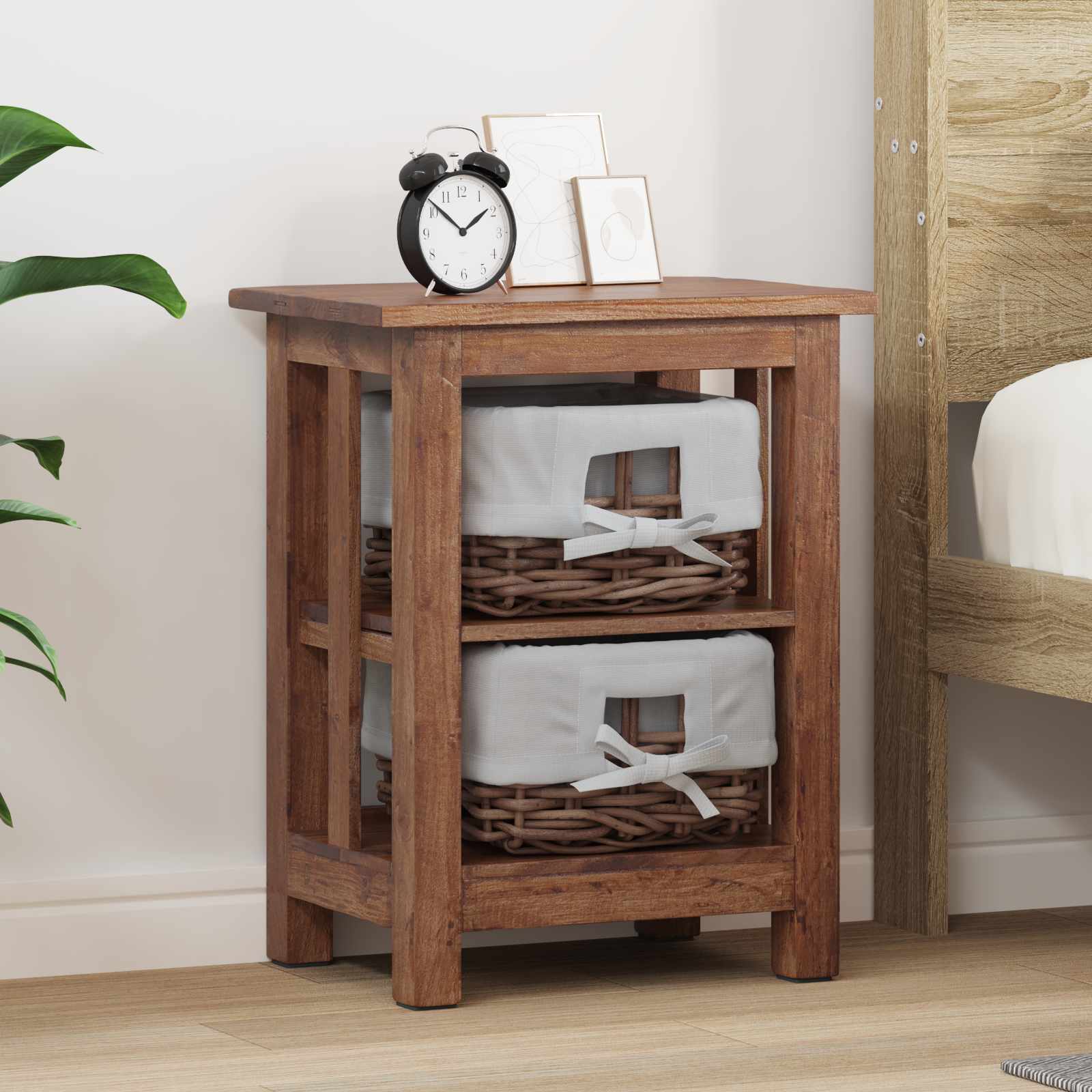vidaXL Bijzettafel Bruin Massief mahoniehout