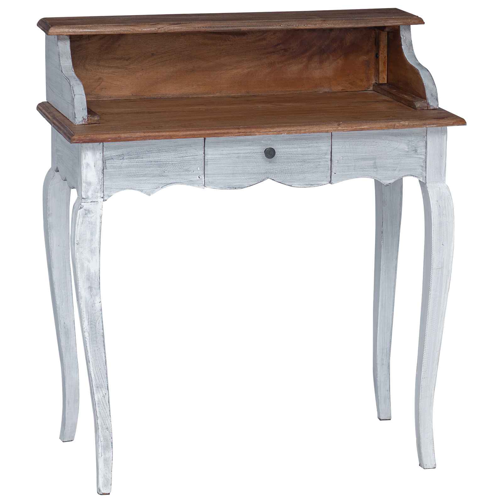 vidaXL Bureau met lade Wit 80 x 40 x 92 cm Massief Mahoniehout