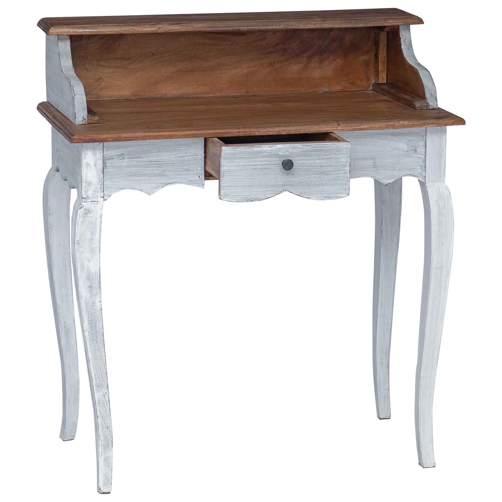 vidaXL Bureau met lade Wit 80 x 40 x 92 cm Massief Mahoniehout