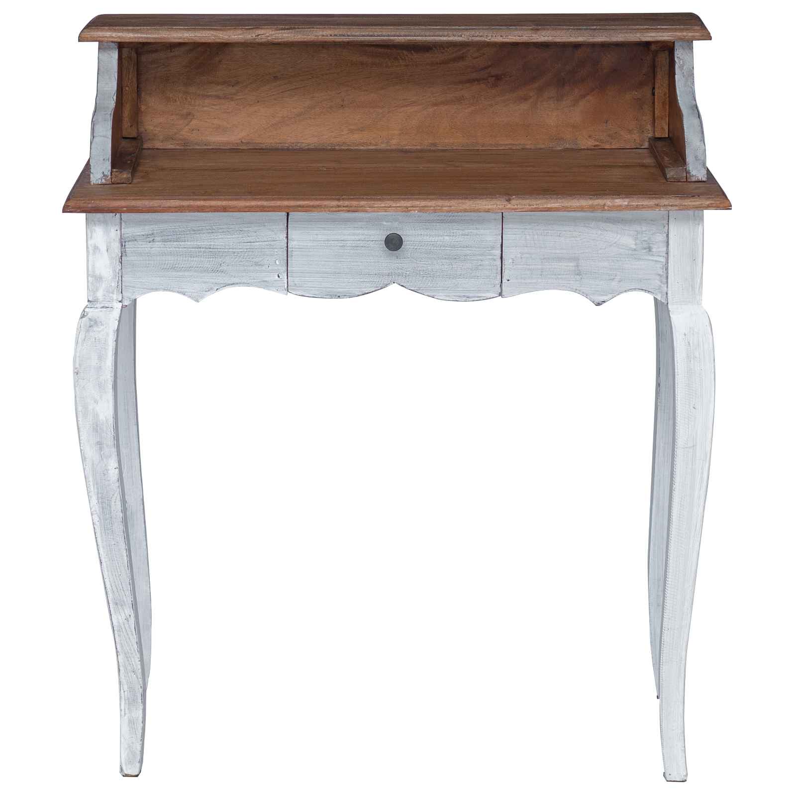 vidaXL Bureau met lade Wit 80 x 40 x 92 cm Massief Mahoniehout