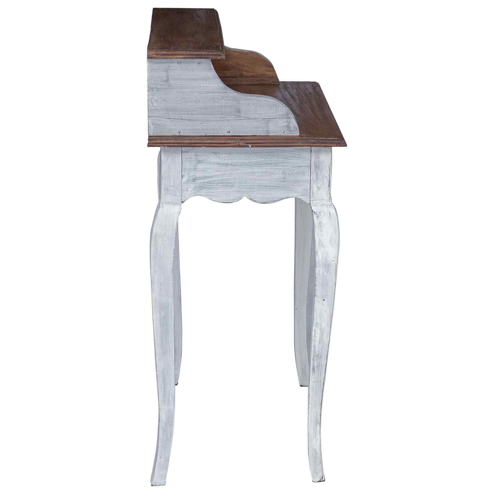 vidaXL Bureau met lade Wit 80 x 40 x 92 cm Massief Mahoniehout