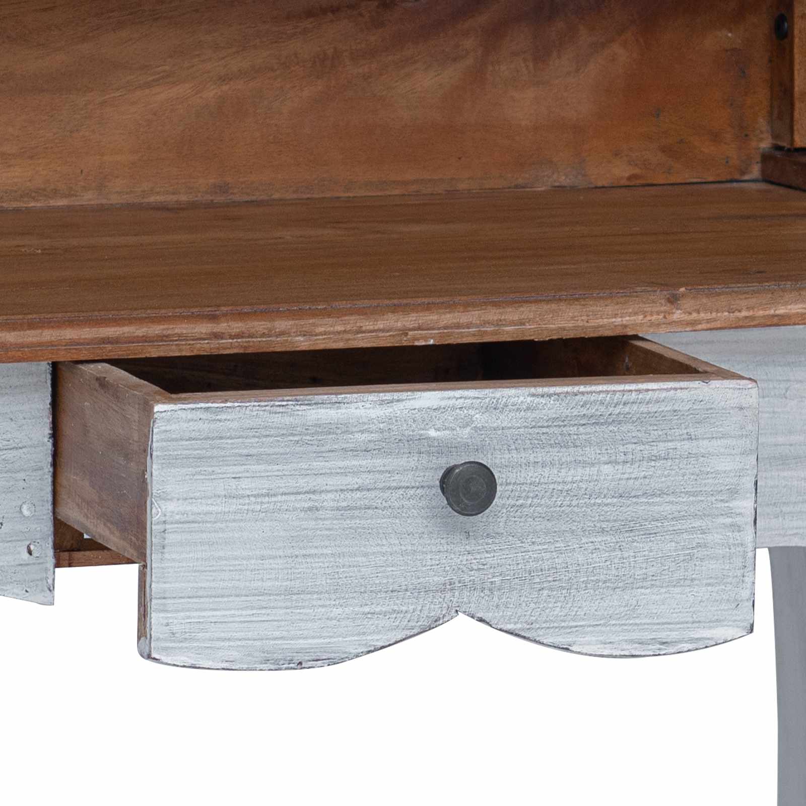 vidaXL Bureau met lade Wit 80 x 40 x 92 cm Massief Mahoniehout