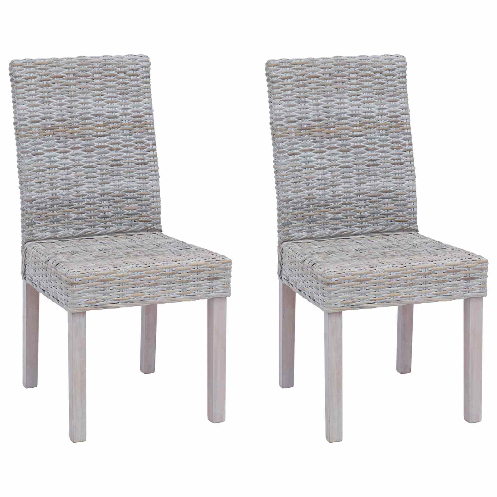 vidaXL Eetkamerstoel 2 pcs Wit gewassen 45 x 54 x 93 cm