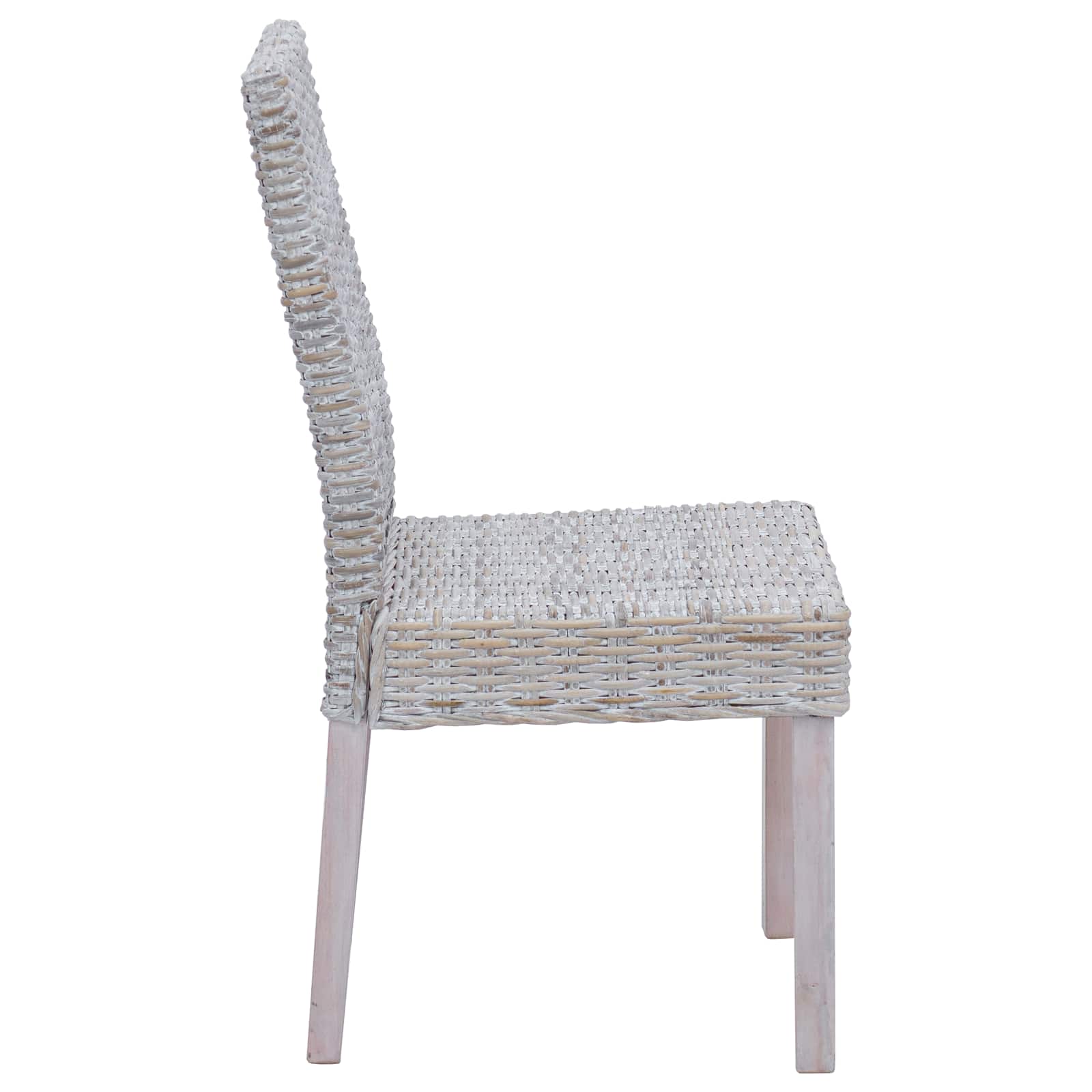 vidaXL Eetkamerstoel 2 pcs Wit gewassen 45 x 54 x 93 cm