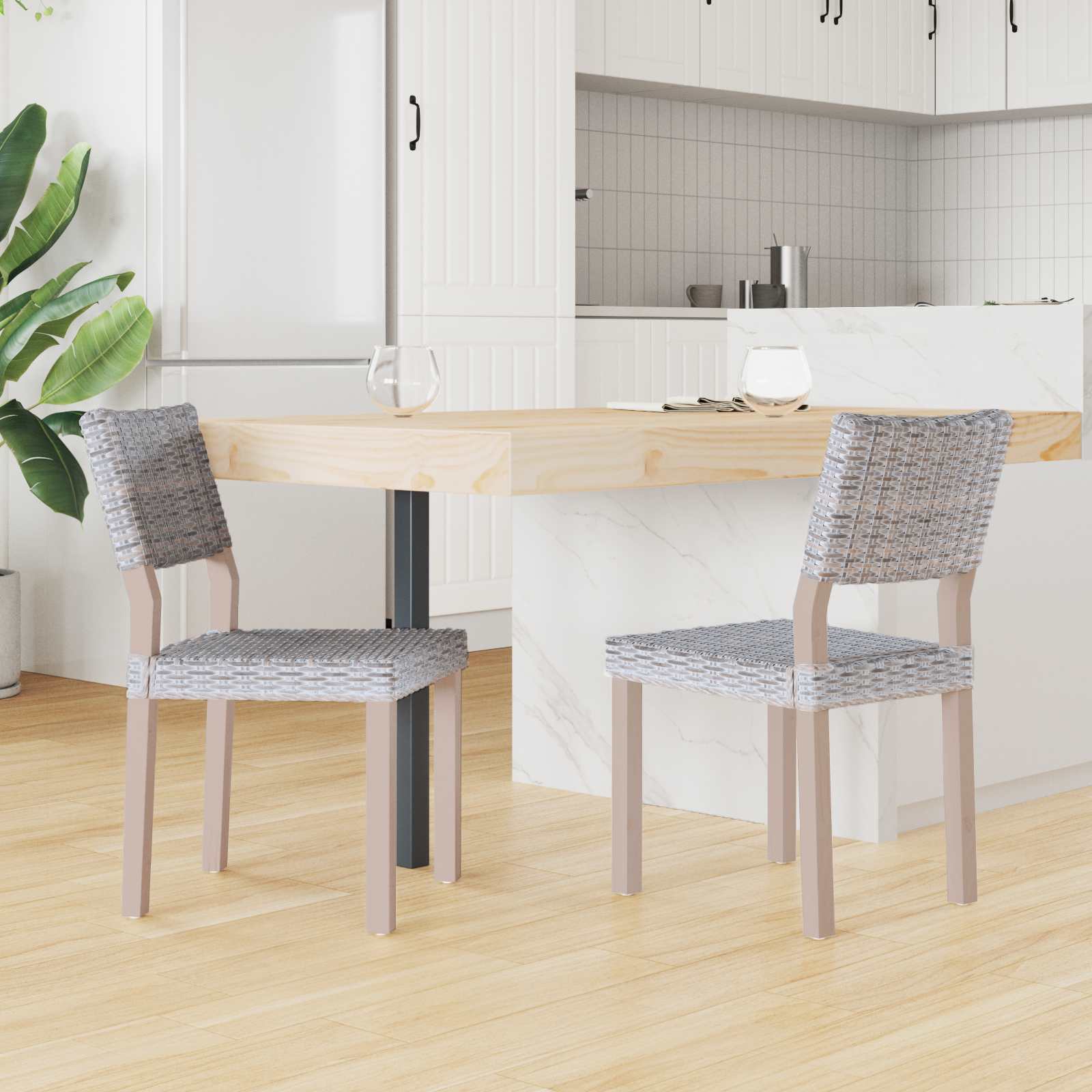 vidaXL Wit gewassen 45 x 55 x 84 cm
