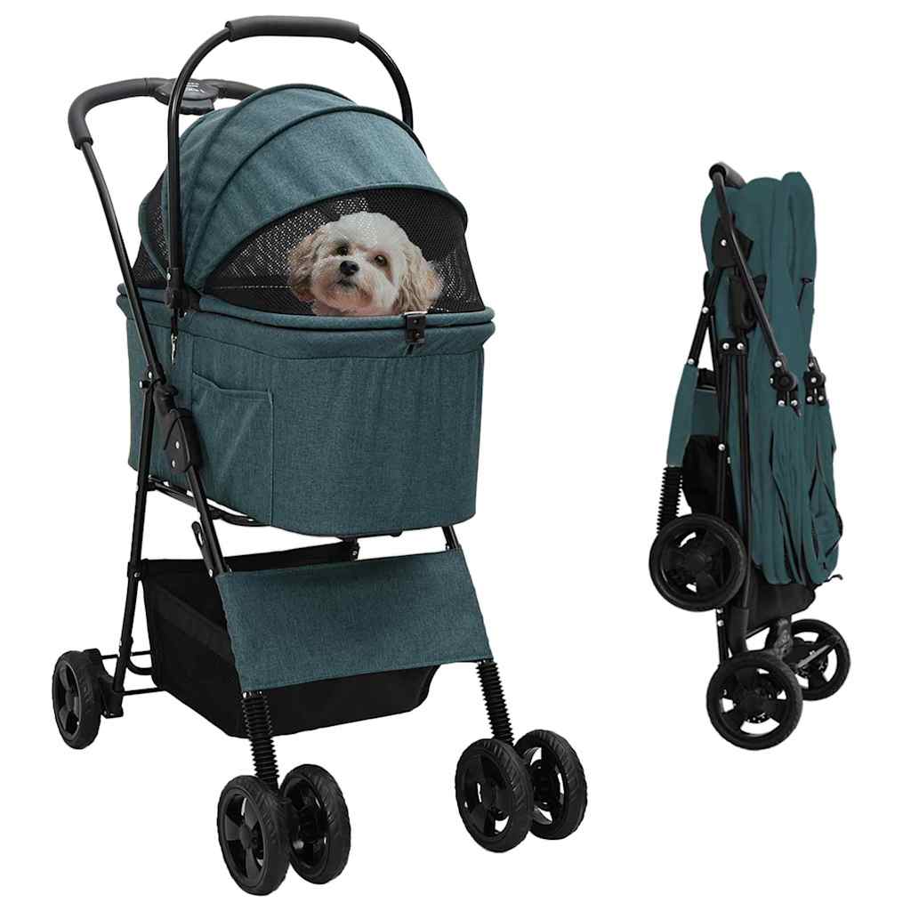 vidaXL Opvouwbare Huisdierenwagen Verstelbaar Roze 81 x 47 x 99 cm