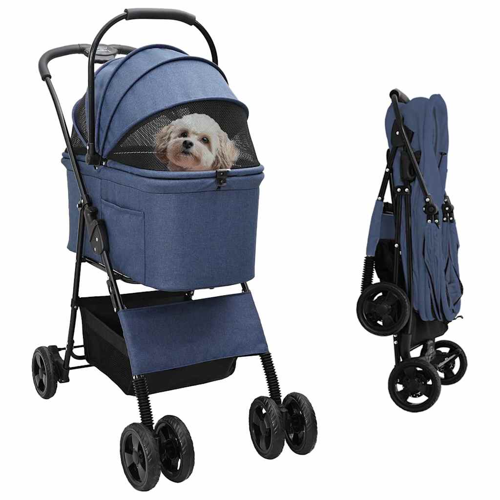 vidaXL Opvouwbare Huisdierenwagen Verstelbaar Roze 81 x 47 x 99 cm