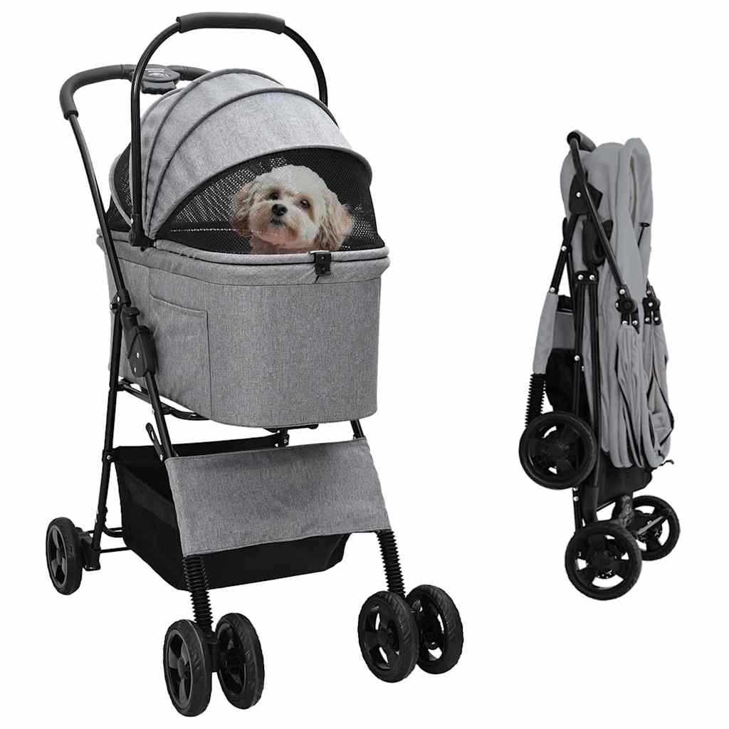 vidaXL Opvouwbare Huisdierenwagen Verstelbaar Roze 81 x 47 x 99 cm