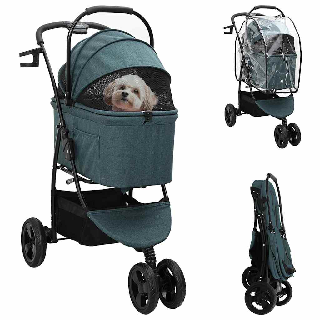 vidaXL Opvouwbare Huisdierenwagen Verstelbaar Roze 81 x 47 x 99 cm
