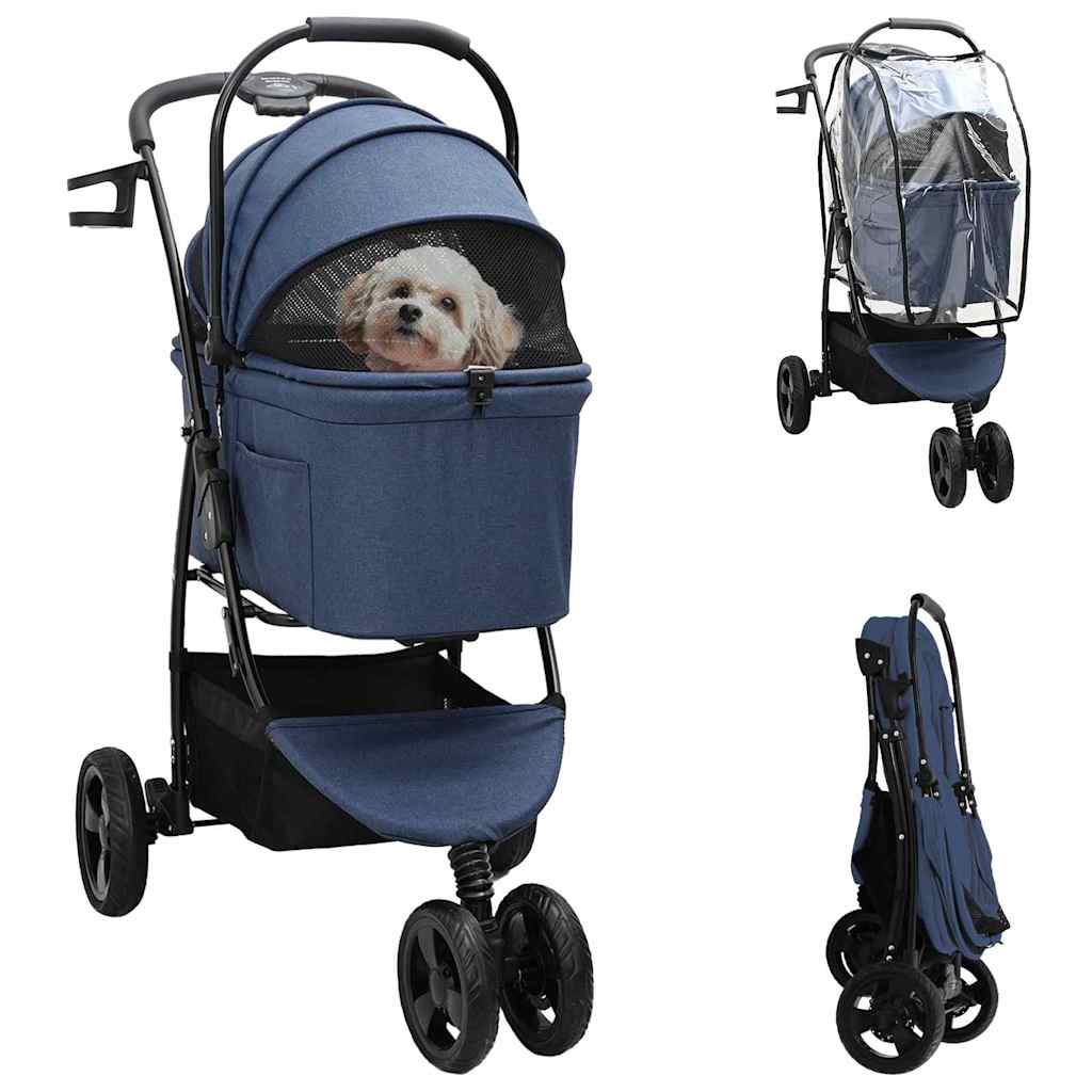 vidaXL Opvouwbare Huisdierenwagen Verstelbaar Roze 81 x 47 x 99 cm