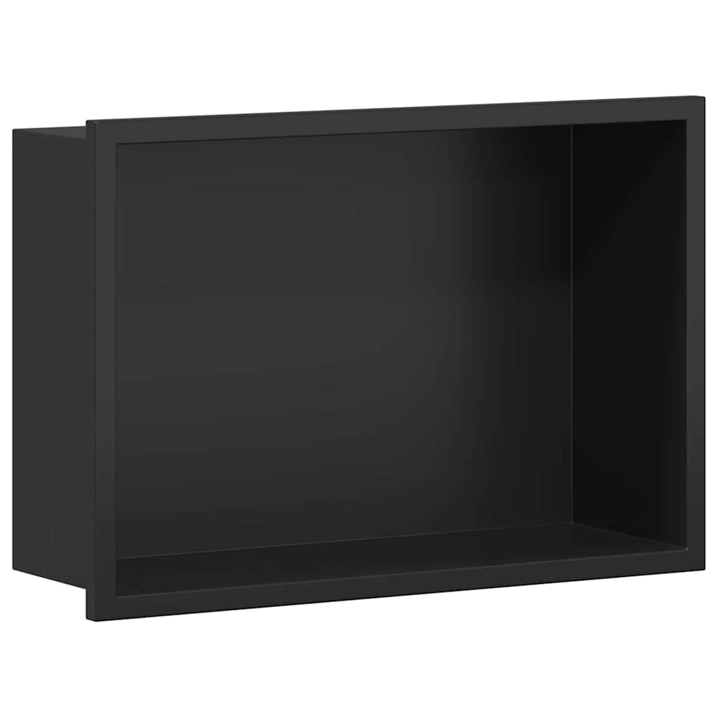 vidaXL Douche Niche Zwart 30 x 20 x 9.5 cm Roestvrij staal