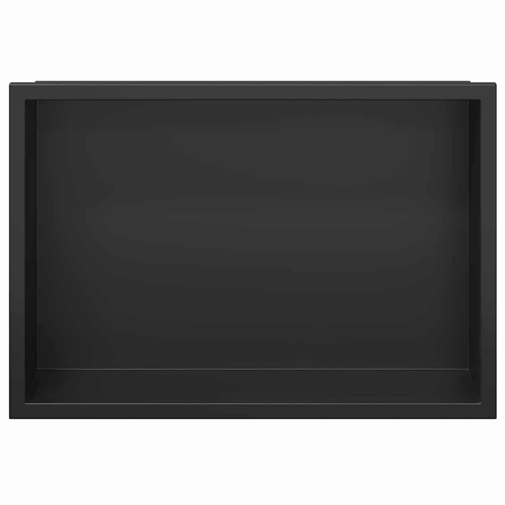 vidaXL Douche Niche Zwart 30 x 20 x 9.5 cm Roestvrij staal