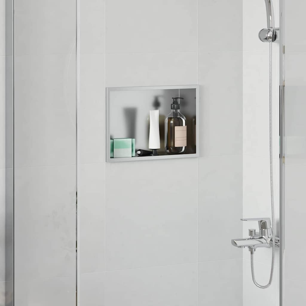 vidaXL Douche Niche Zwart 30 x 20 x 9.5 cm Roestvrij staal