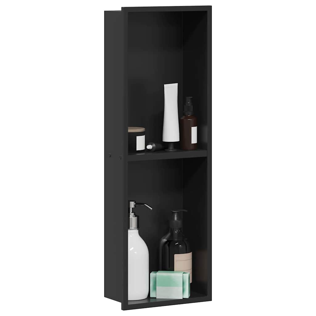 vidaXL Douche Niche Zwart 60 x 20 x 9.5 cm Roestvrij staal