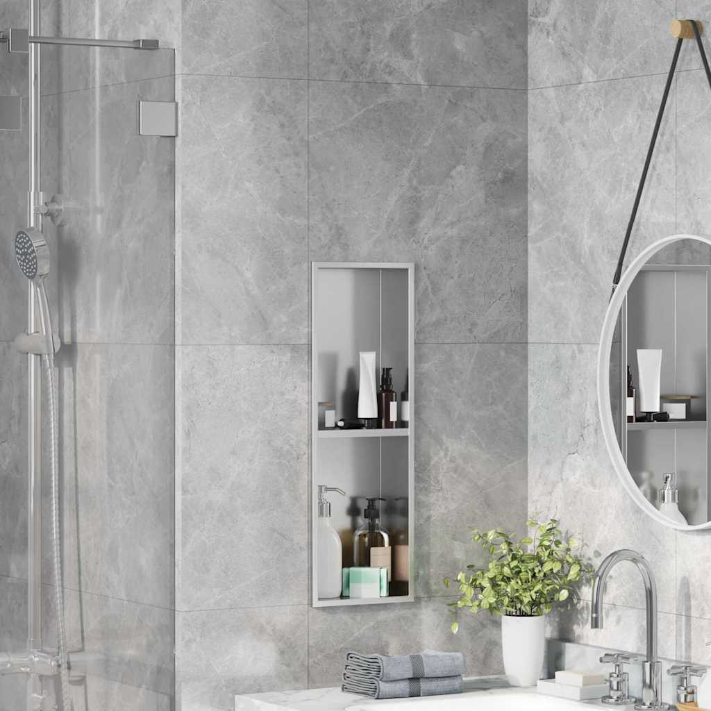 vidaXL Douche Niche Zwart 60 x 20 x 9.5 cm Roestvrij staal