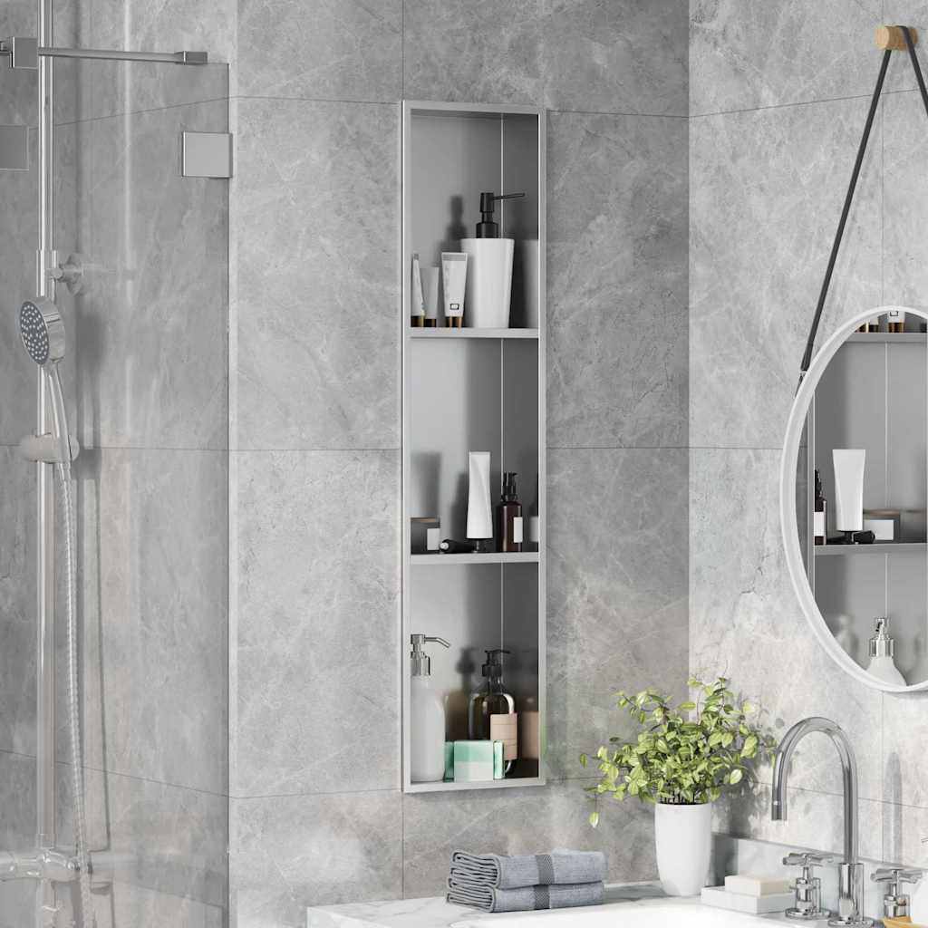 vidaXL Douche Niche Zwart 60 x 20 x 9.5 cm Roestvrij staal