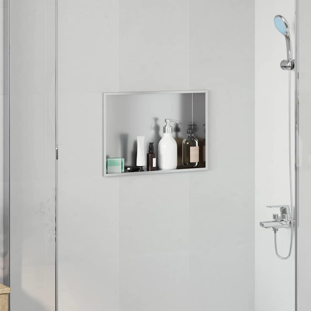 vidaXL Douche Niche Zwart 30 x 20 x 9.5 cm Roestvrij staal