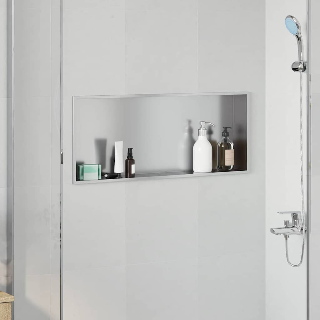 vidaXL Douche Niche Zwart 30 x 20 x 9.5 cm Roestvrij staal
