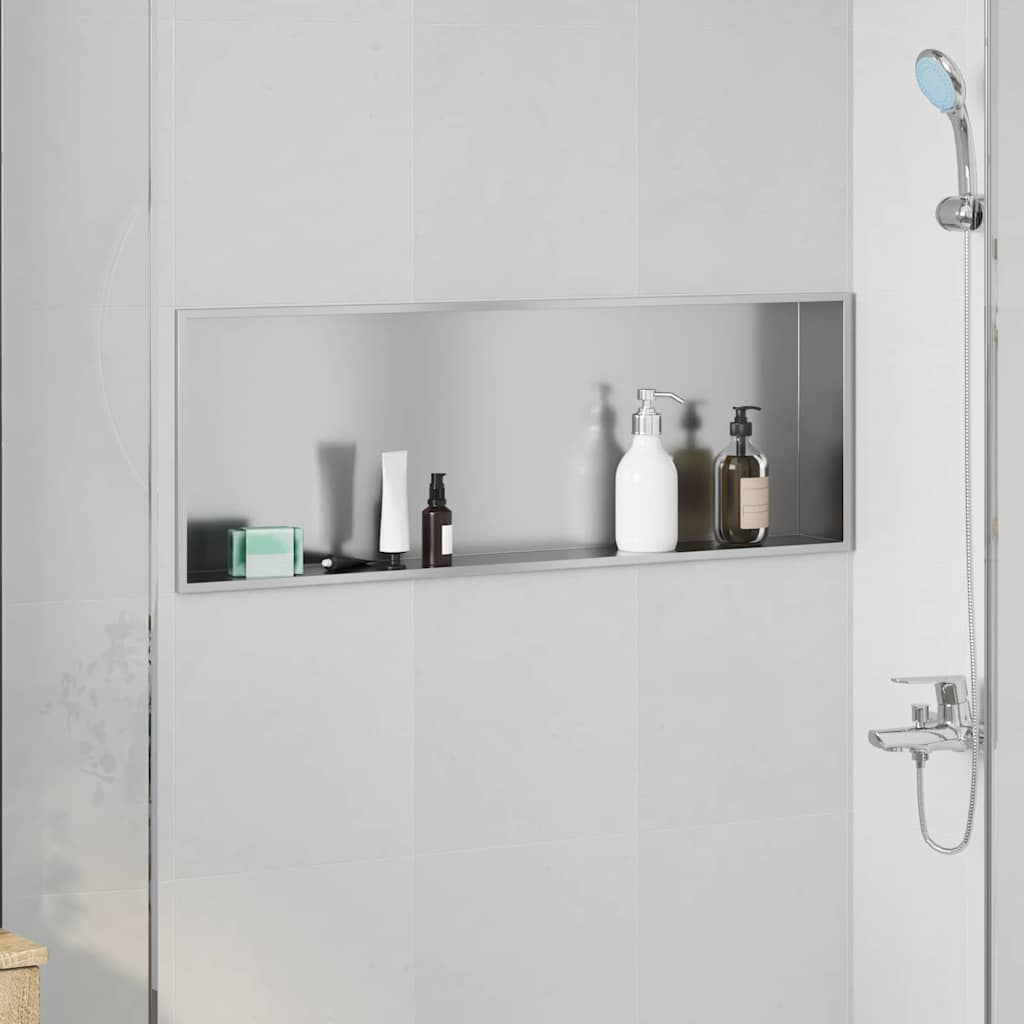 vidaXL Douche Niche Zwart 30 x 20 x 9.5 cm Roestvrij staal