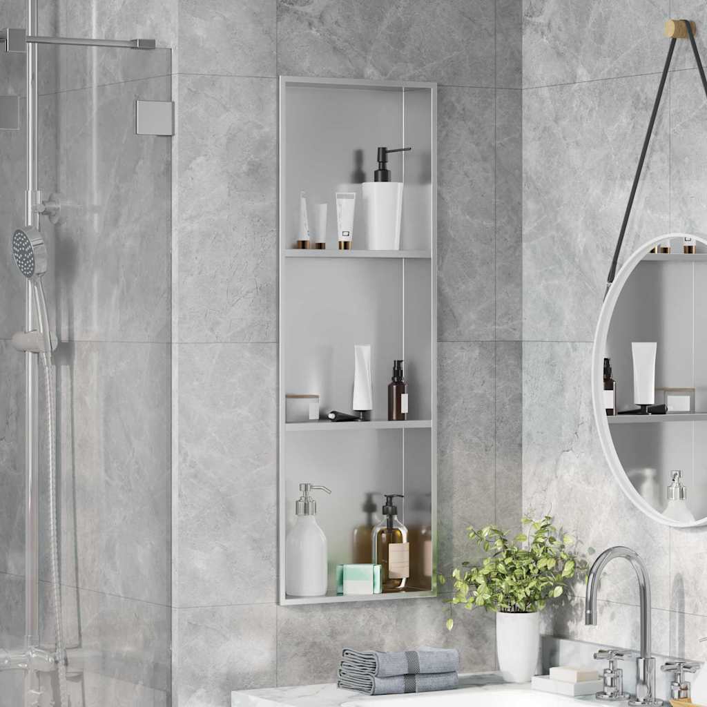 vidaXL Douche Niche Zwart 60 x 20 x 9.5 cm Roestvrij staal