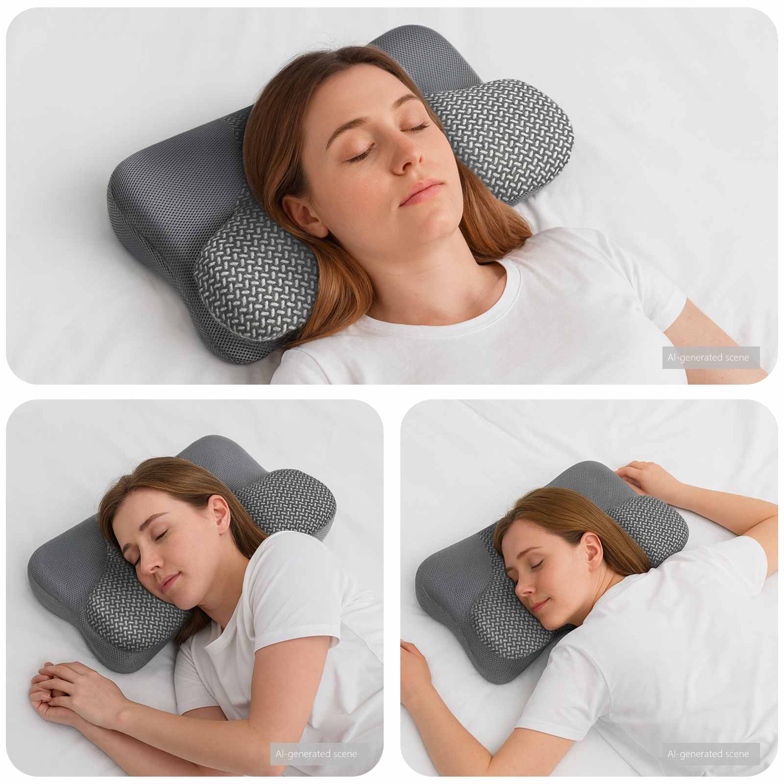 vidaXL Hoofdkussen met kussen Wit 59 x 38 x 14 cm Polyester