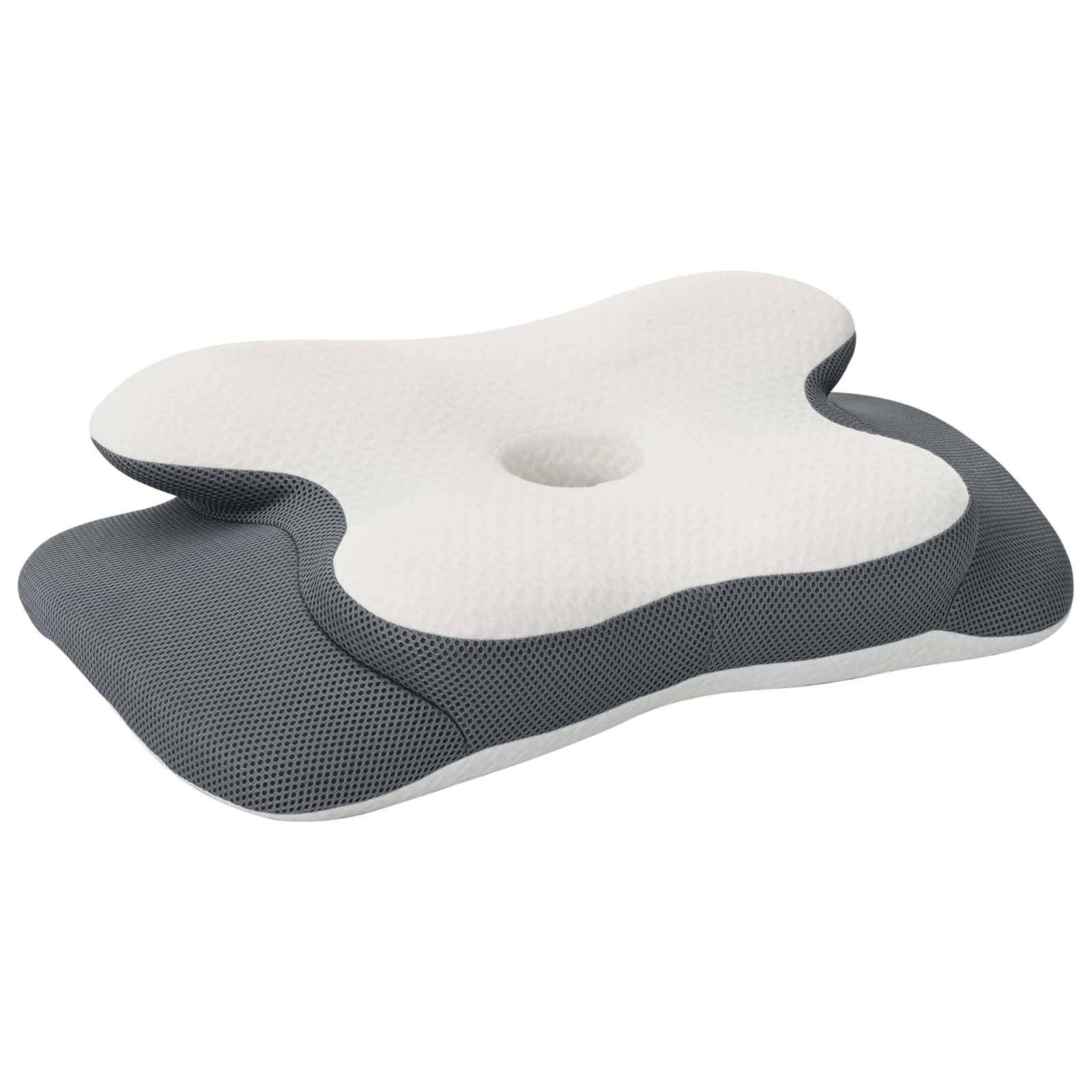 vidaXL Hoofdkussen met kussen Wit 60 x 37 x 13 cm Polyester
