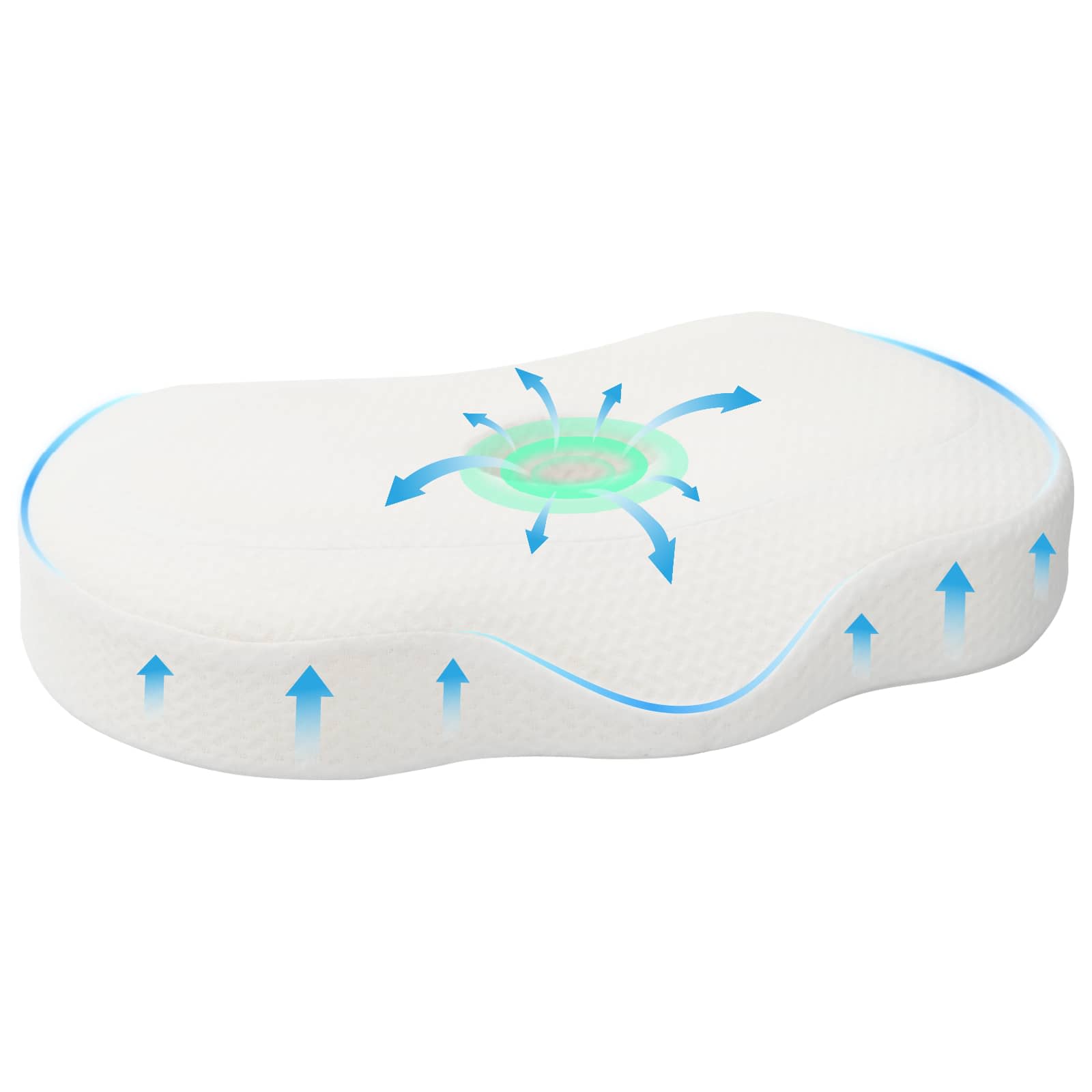 vidaXL Hoofdkussen met kussen Wit 55 x 36 x 10 cm Polyester